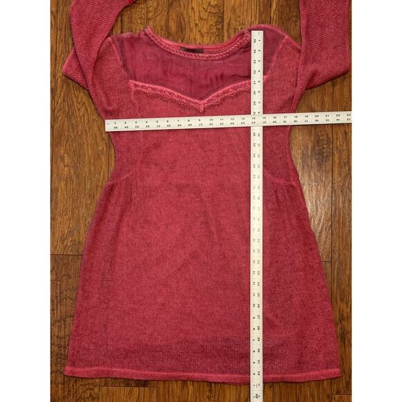 Lola Made in Italy Pink Boho Bohemian Long Bell Sleeve Peasant Dress - Size M/L - Picture 4 of 7